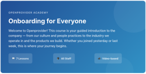 Onboarding at Openprovider